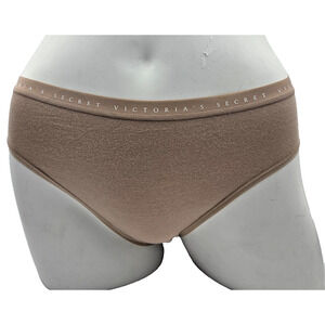 Victorias Secret Panties Underwear Medium High Leg Brief Beige Cotton Women